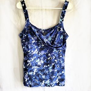 Ann Taylor Blue Floral Tank Top
